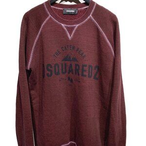 Dsquared2 Burgundy ''The Caten Peak'' Printed Sweatshirt